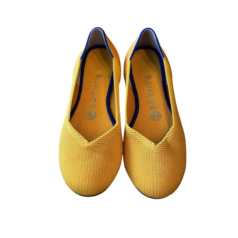 Rothy's The Daily Flat Mesh Washable Marigold size 6.5 Ballet Slip On Rare Color